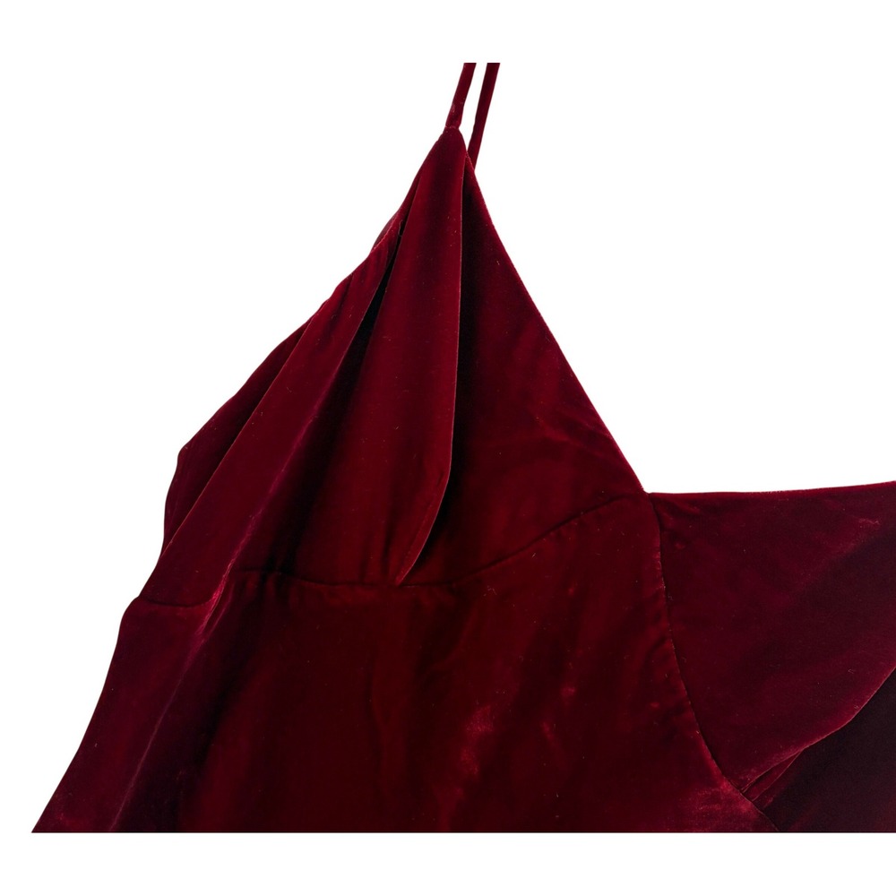 90s Vintage Ralph Lauren Silk Velvet Gown Size Medium M Burgundy Bias Cut Size - Picture 2 of 6